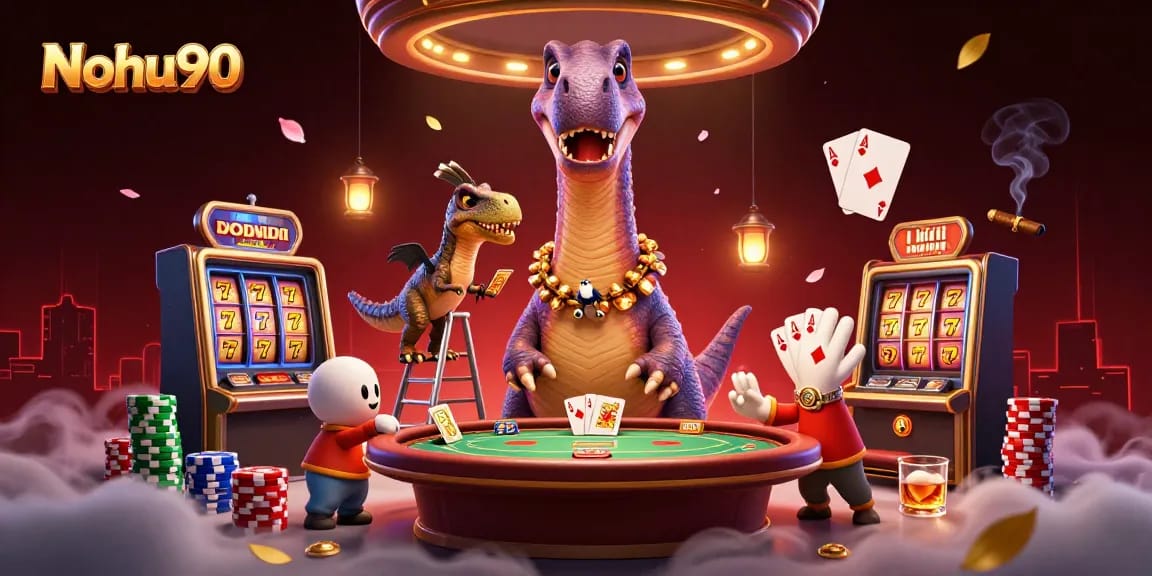 Nohu90 offers stunning slot gaming adventures with colorful characters in an exciting casino setting.
