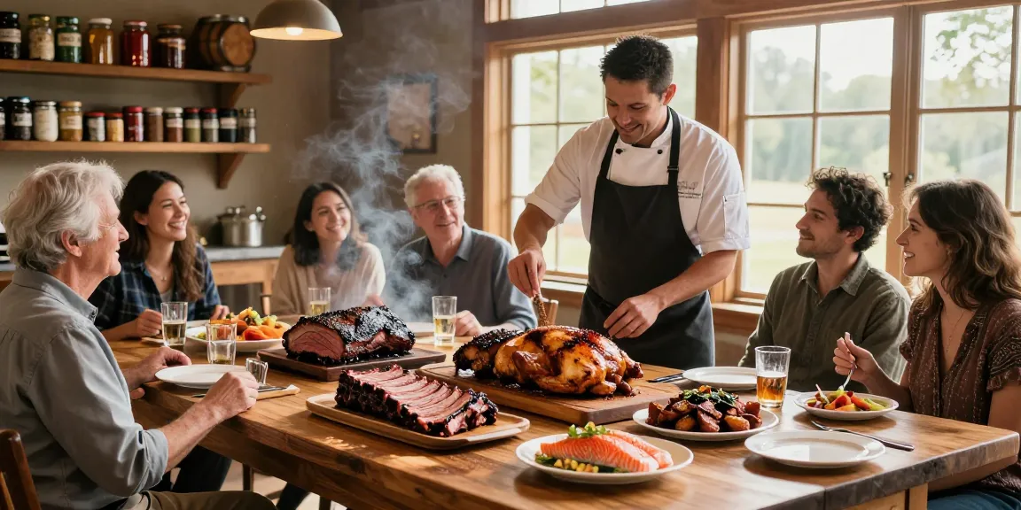 Experience premium smoked meats from https://moessmokeshopct.com in a warm, inviting smokehouse atmosphere.