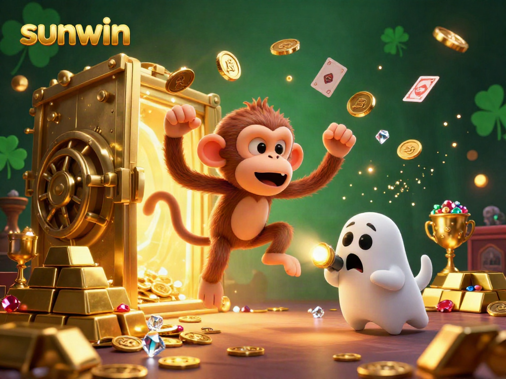 Experience the thrill of winning with sunwin in this vibrant haunted casino scene.