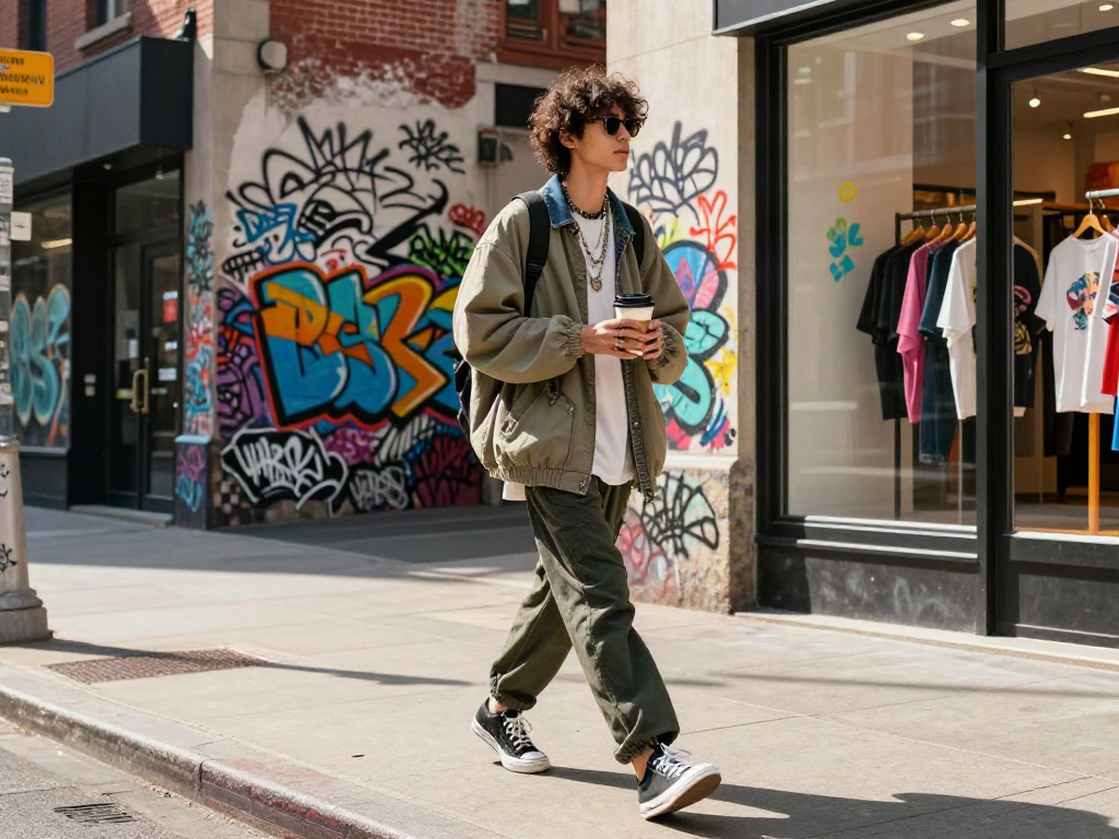 Vibrant streetwear fashion scene featuring rokok88 style urban lifestyle