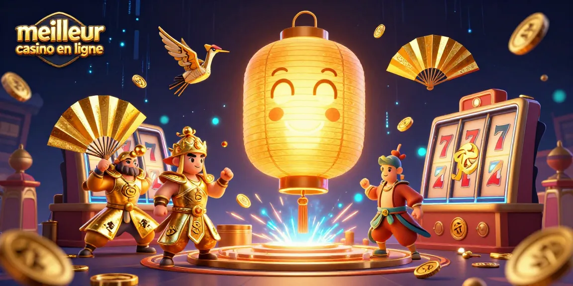Découvrez le meilleur casino en ligne avec une ambiance festive et des symboles de chance scintillants.