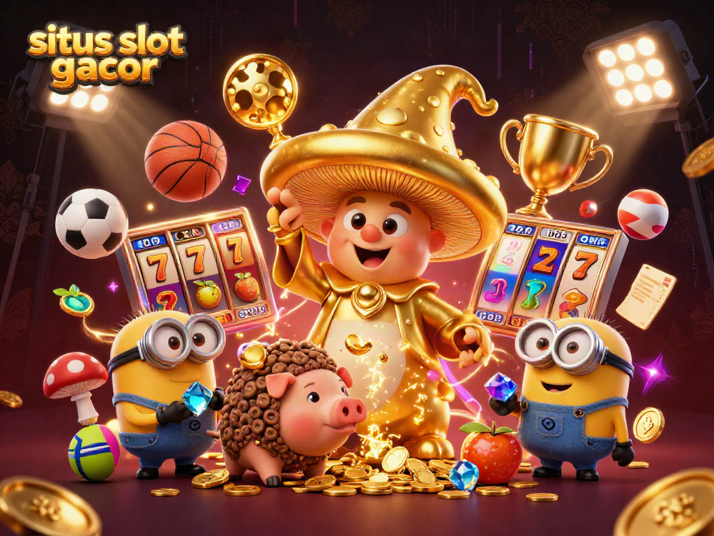 Menangkan jackpot dengan situs slot gacor yang menghadirkan wizard emas dan pig truffle dalam ilustrasi 3D.
