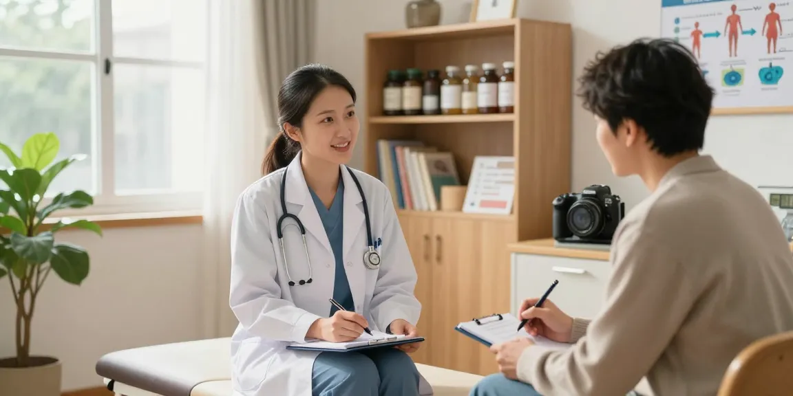Holistic treatment at 수원교통사고한의원 showcasing patient consultation in a comfortable clinic.