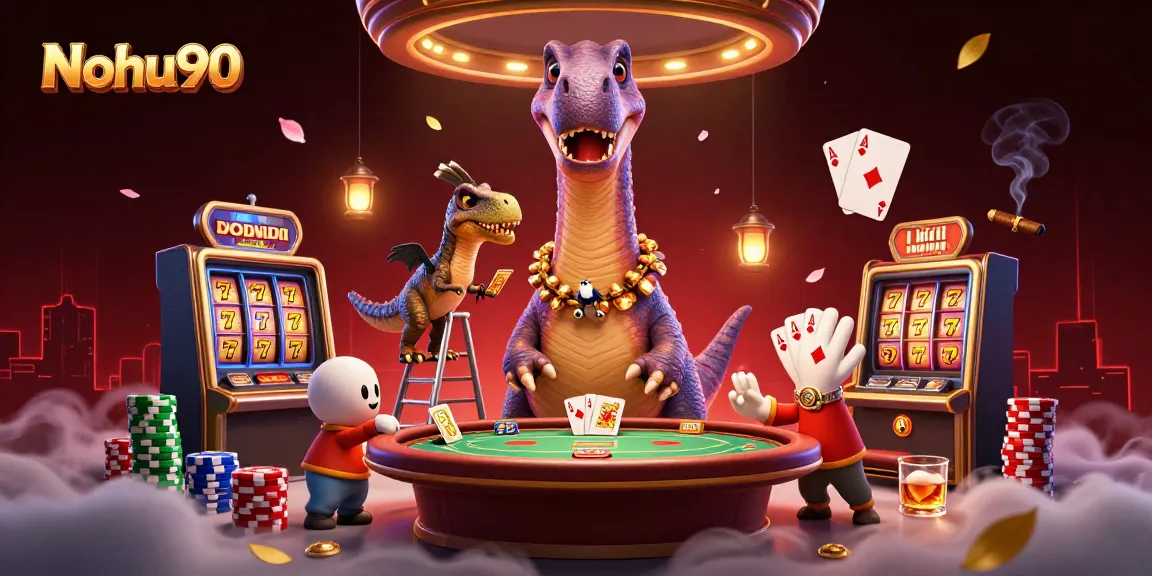 Nohu90 offers stunning slot gaming adventures with colorful characters in an exciting casino setting.