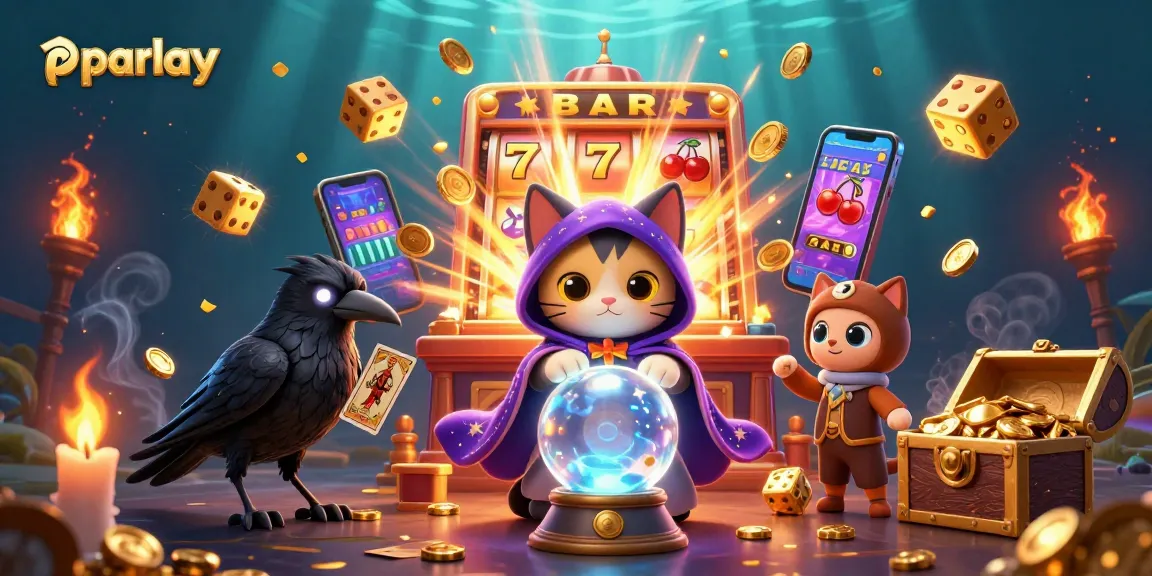 Get ready for thrilling parlay bets with a mystical scene depicting fortune telling, jackpots, and excitement!
