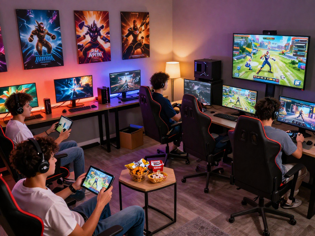 Engaging gaming scene showcasing players enjoying popular games on https://rokok88.com.