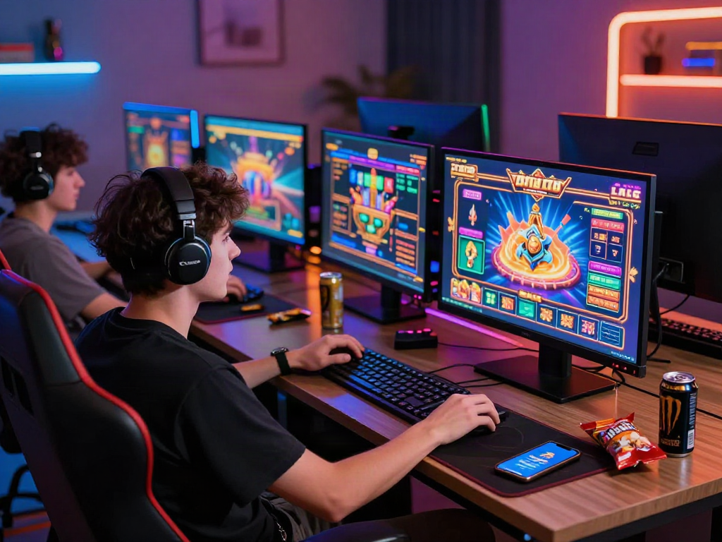Login LUXURY111 slot online di ruang gaming modern yang dinamis.