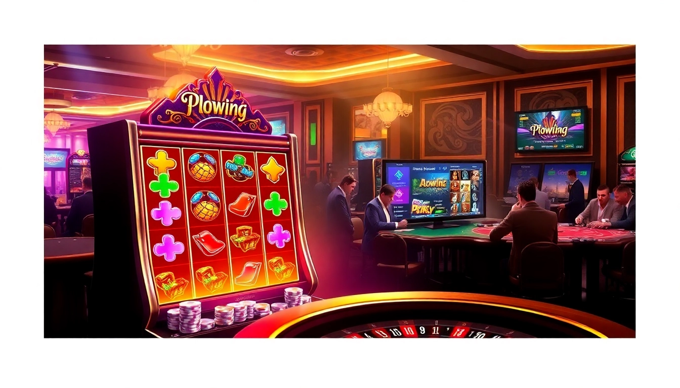 Experience the thrill of slot pragmatic play with dynamic casino visuals, featuring vibrant slot machines and intense poker action.