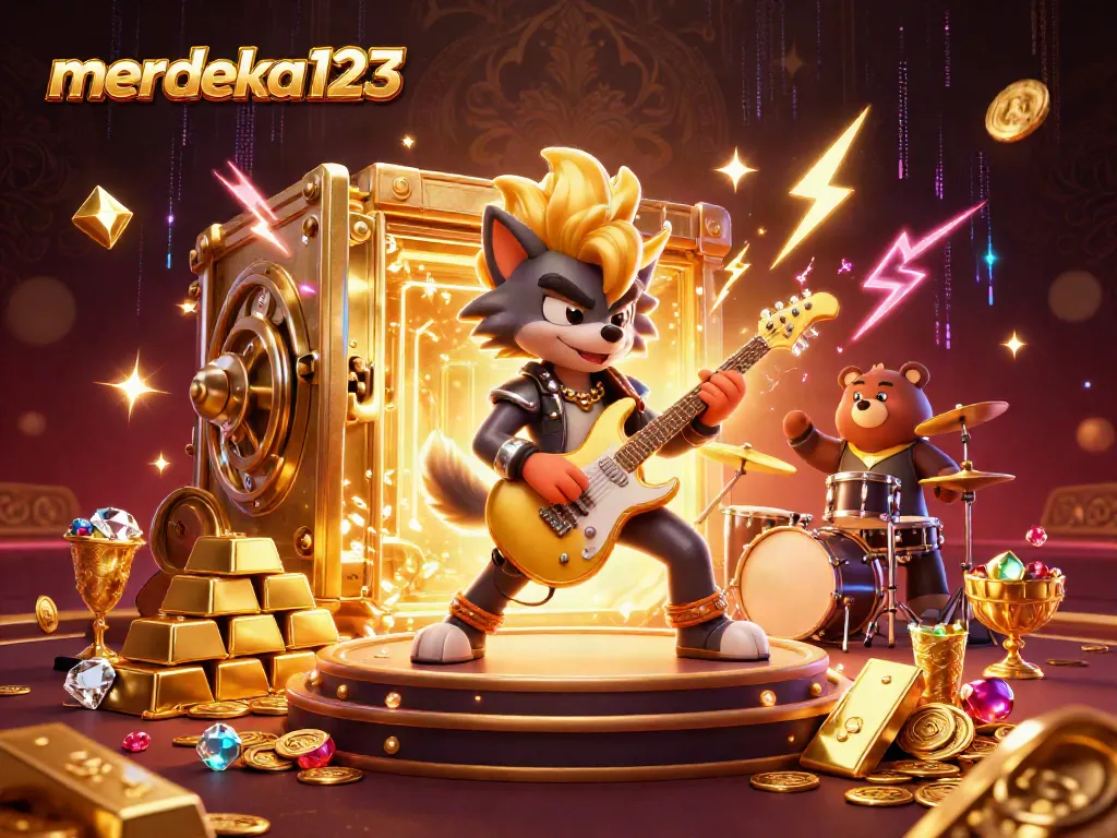 Gambarkan pengalaman bermain merdeka123 dengan karakter unik dan elemen kasino yang menarik.
