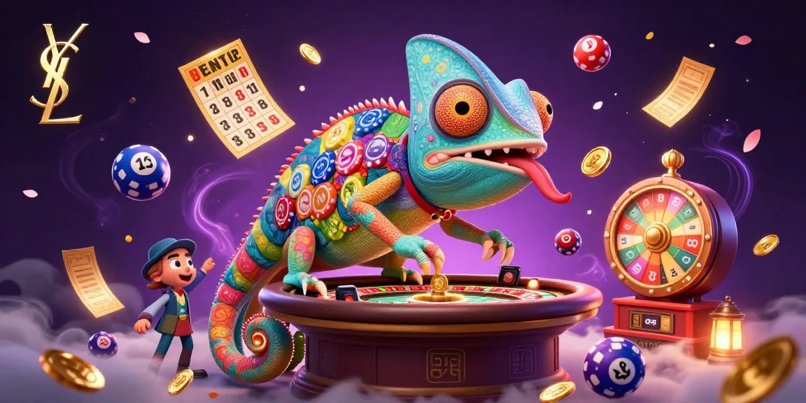 Engage with vibrant casino excitement in this ysl illustration featuring a lively chameleon owner.