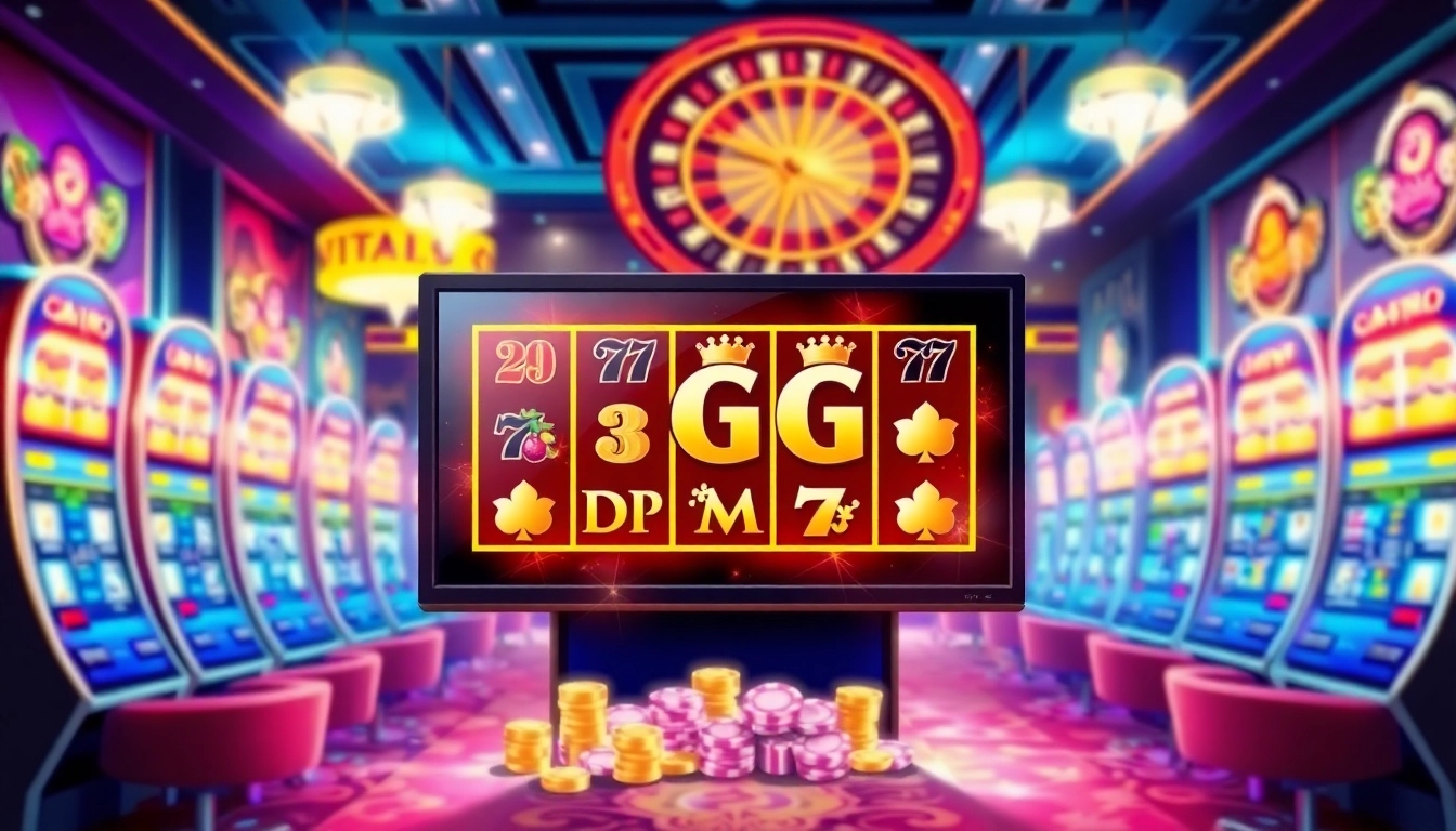 Engaging PG slot demo interface displayed in a luxurious casino setting with vibrant gaming elements.