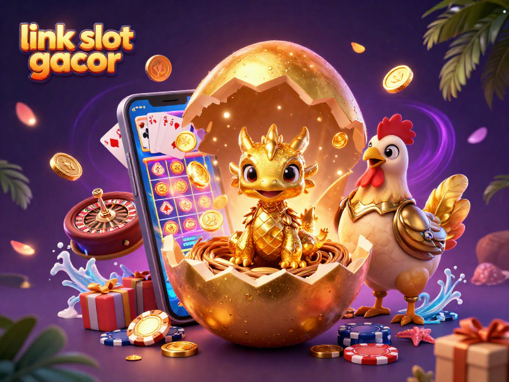 Experience thrilling gameplay with link slot gacor, featuring a golden dragon and slot elements.