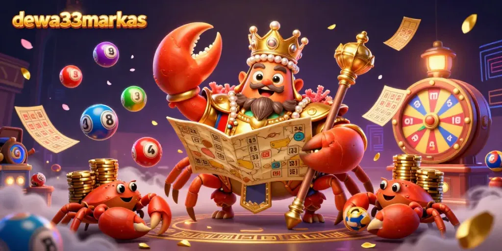 Dive into winning strategies with dewa33markas in this vibrant 3D digital casino illustration.