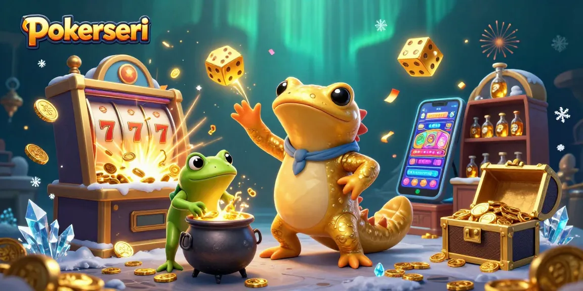 Engage in thrilling winnings with pokerseri at this vibrant casino adventure illustration featuring dynamic game elements.