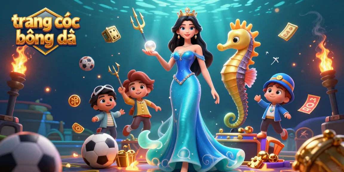 Bet on trang cá cược bóng đá using a vibrant 3D underwater sports betting scene with dynamic elements.