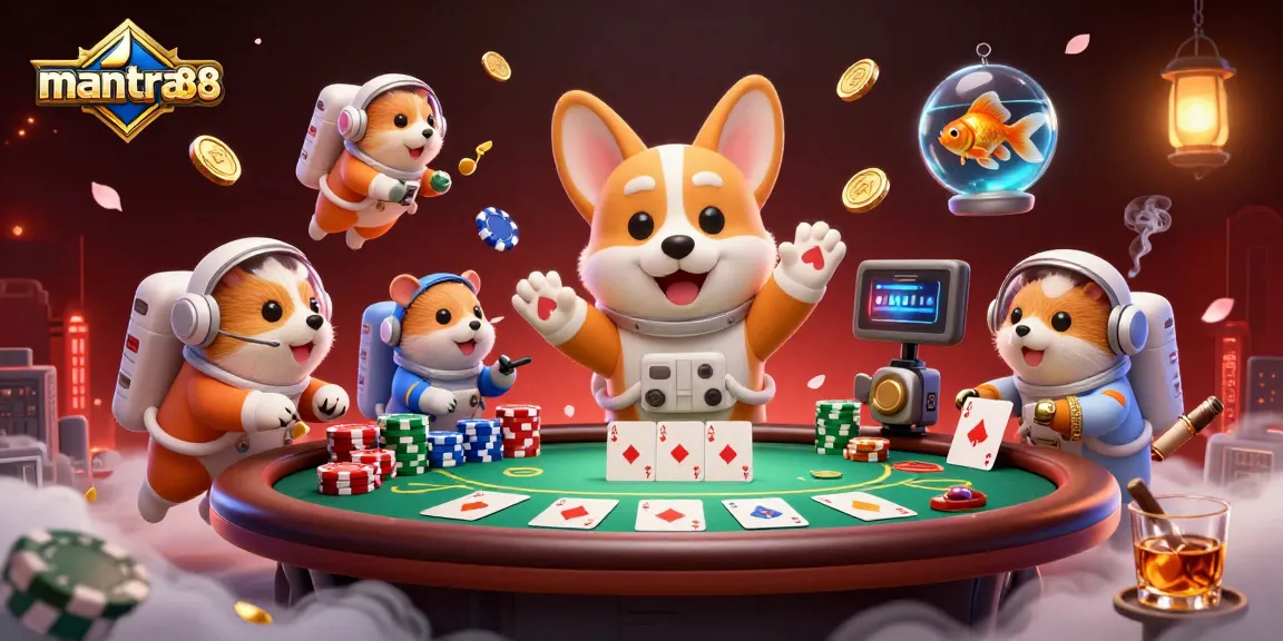 Engage with mantra88's exciting game experience amidst vibrant 3D casino action.